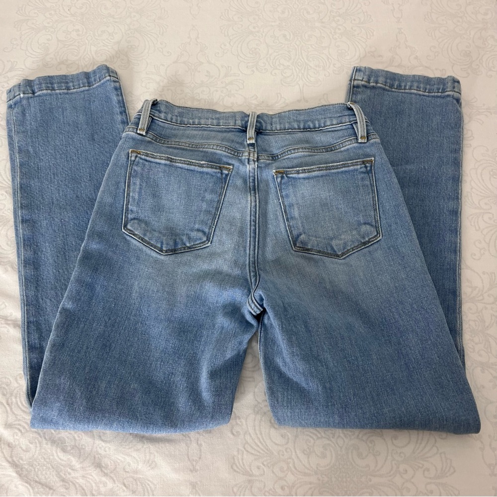FRAME Denim Le High Straight Sunland Light Wash High Rise Crop Jeans Size 24 - Picture 3 of 16